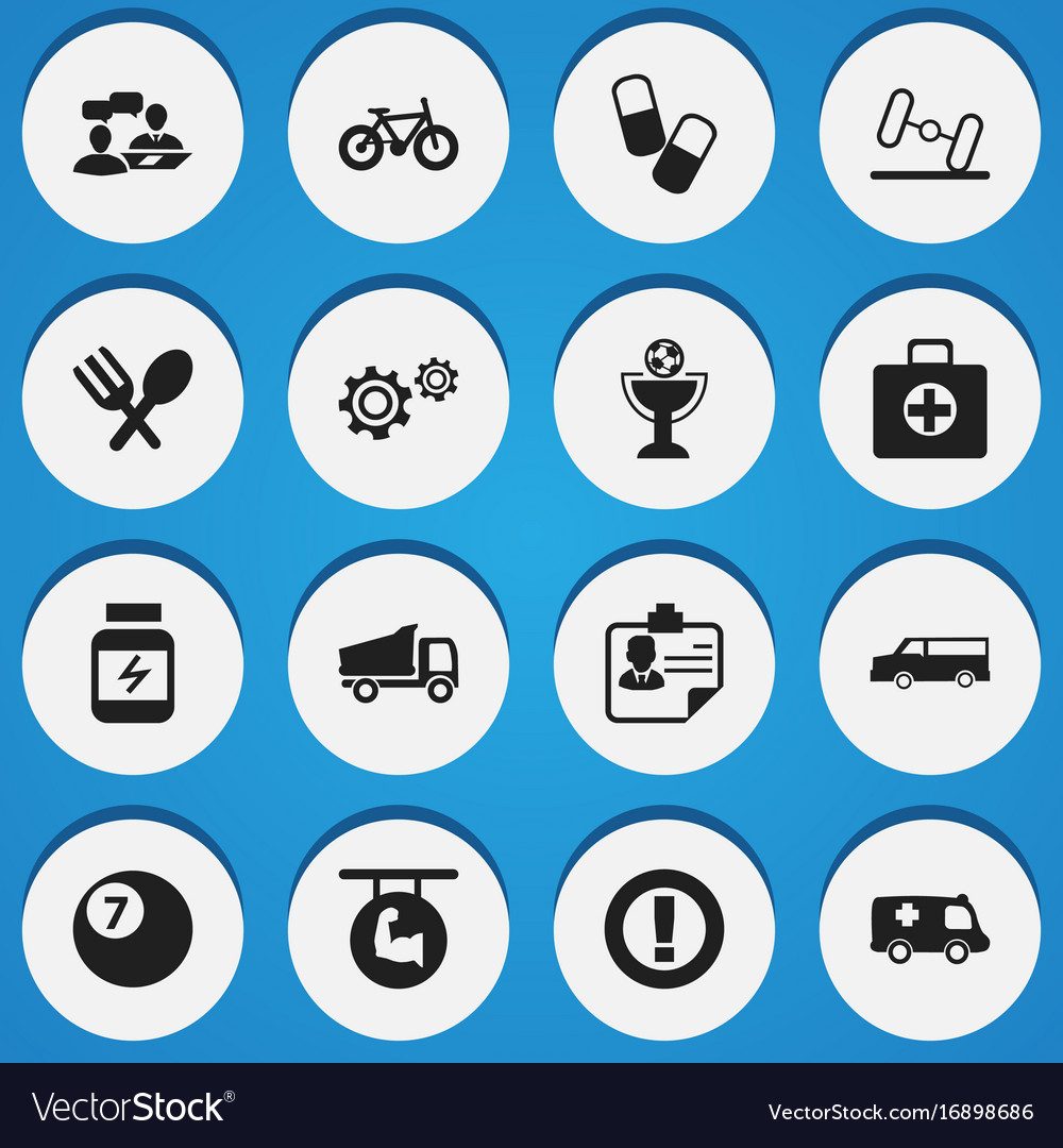 Set of 16 editable complex icons includes symbols
