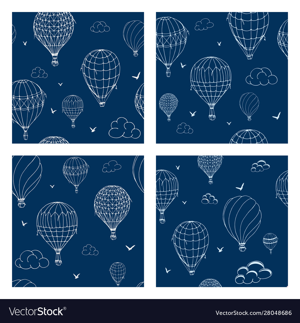 Set seamless pattern with balloons vector image Set seamless pattern with balloons