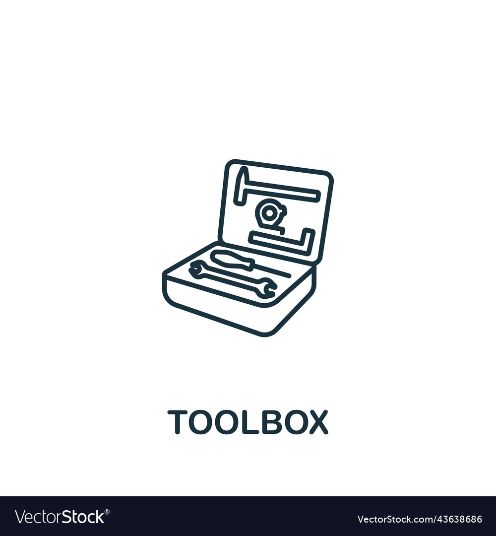 Toolbox icon line simple for templates web
