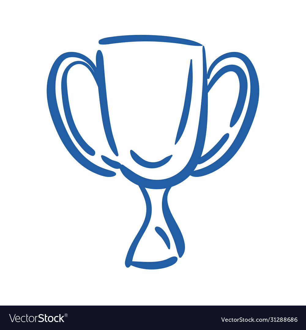 Trophy Cup Hand Draw Style Icon Royalty Free Vector Image