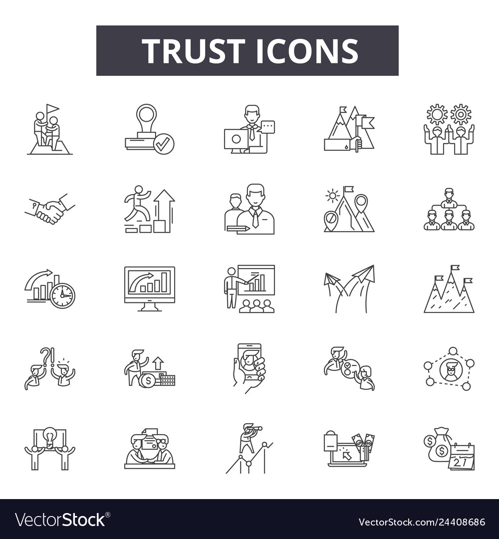 Trust line icons for web and mobile design