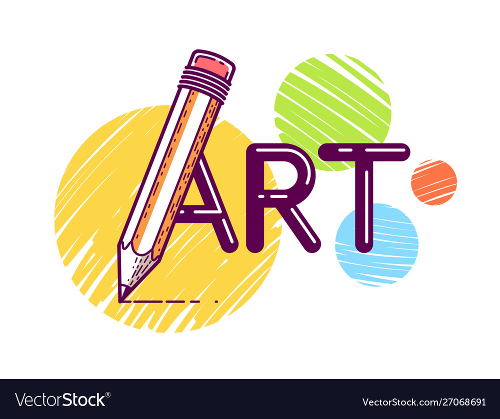 art-word-with-pencil-in-letter-a-artist-and-vector-image