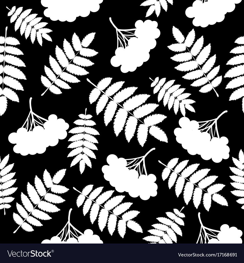 Autumn seamless pattern with rowan