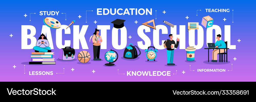 Back to school composition Royalty Free Vector Image