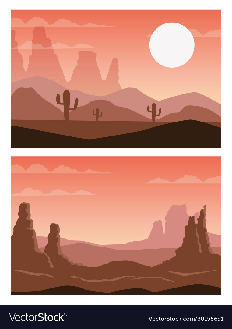 Beautiful landscapes with desert scenes