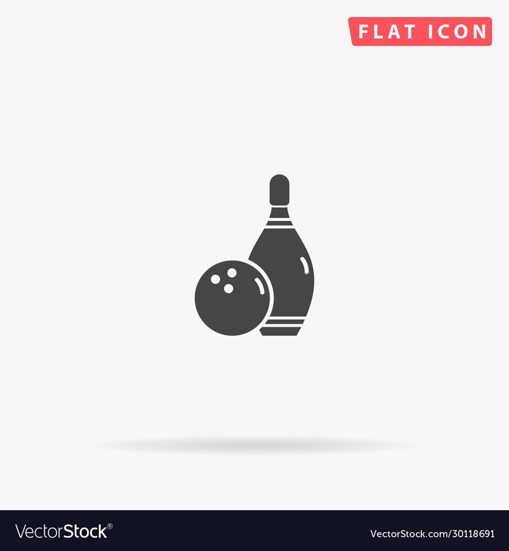 Bowling game flat icon