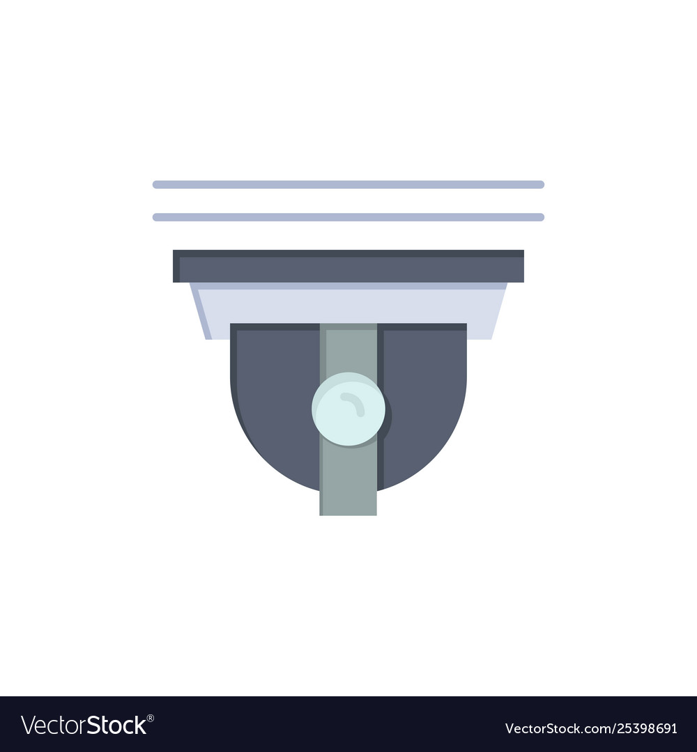Camera security secure cam flat color icon vector image Camera security secure cam flat color icon