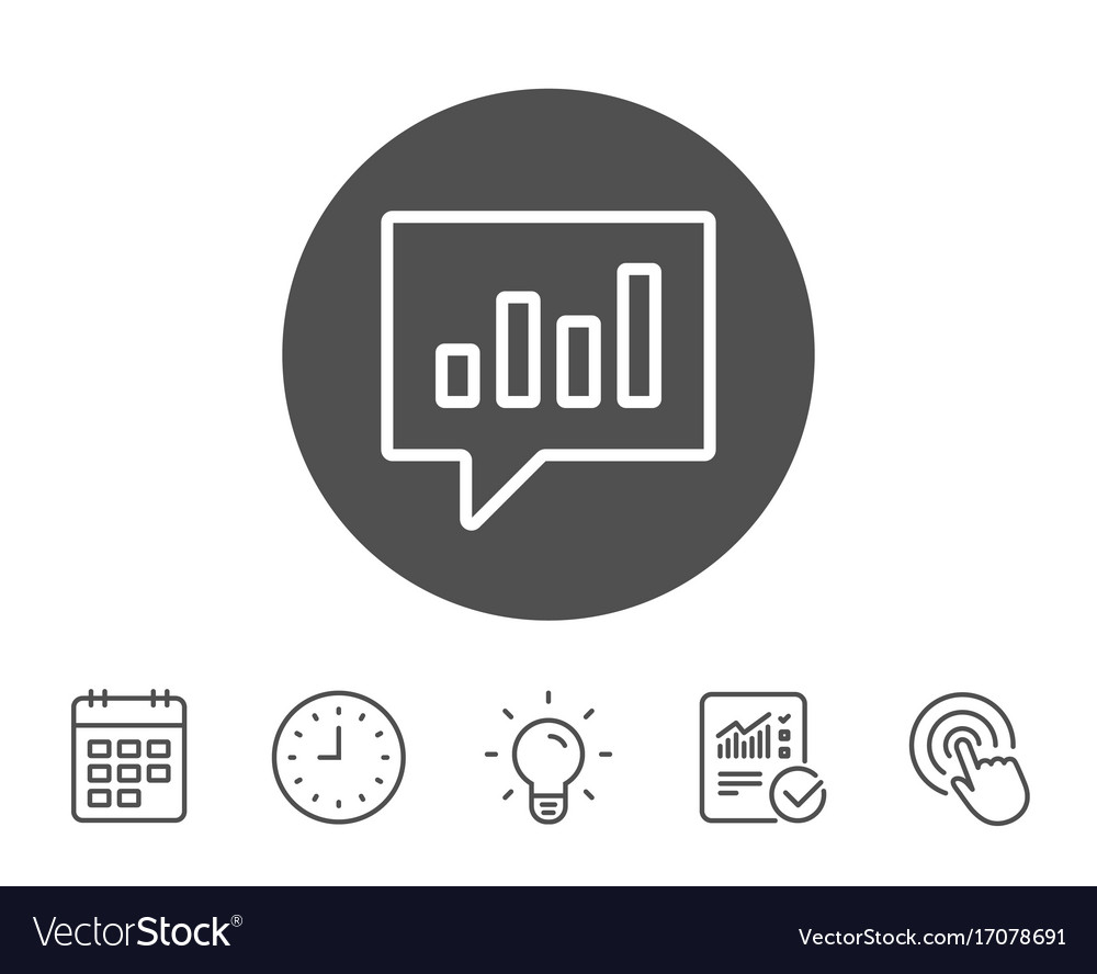 Chart line icon report graph in speech bubble