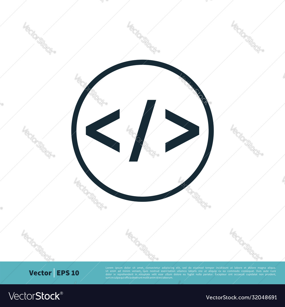 Coding icon logo template design eps 10