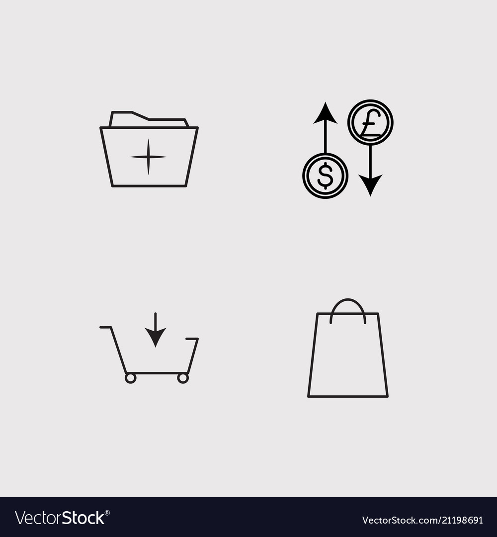 Commerce simple linear icons set outlined