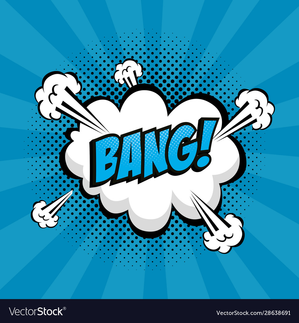 Exploding Cloud with Bang Lettering