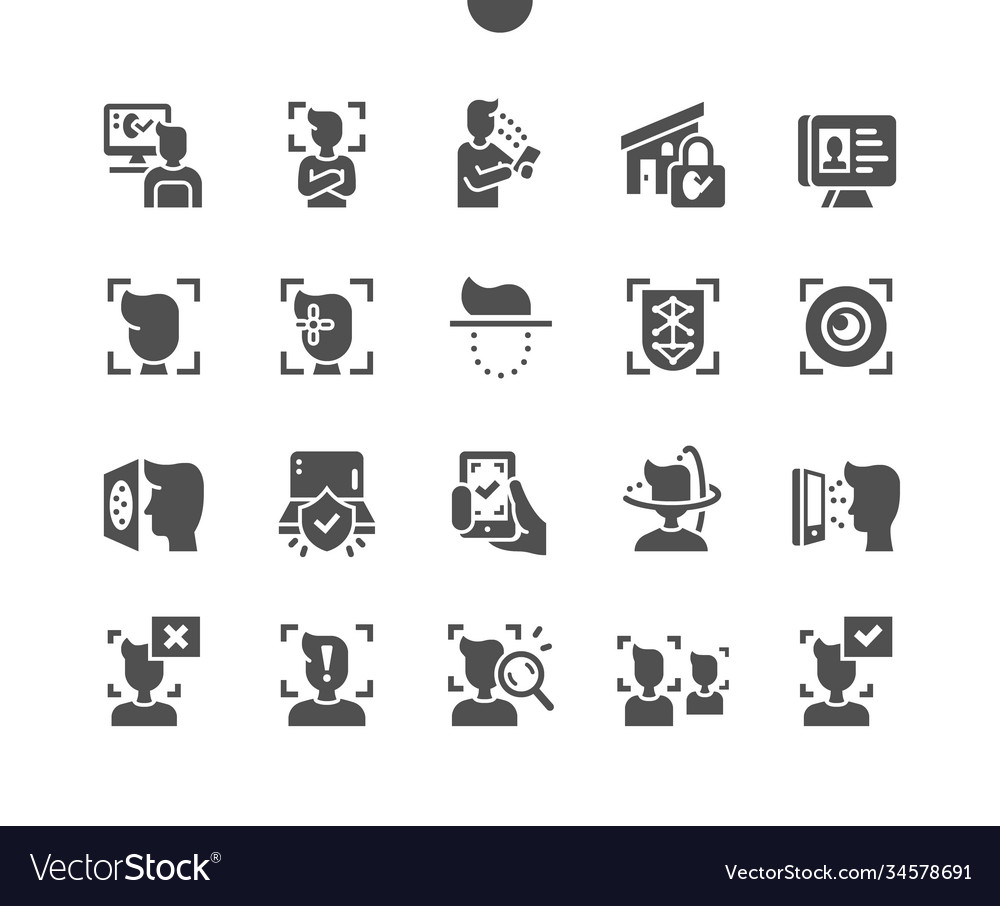 Face detection personal identification method vector image Face detection personal identification method