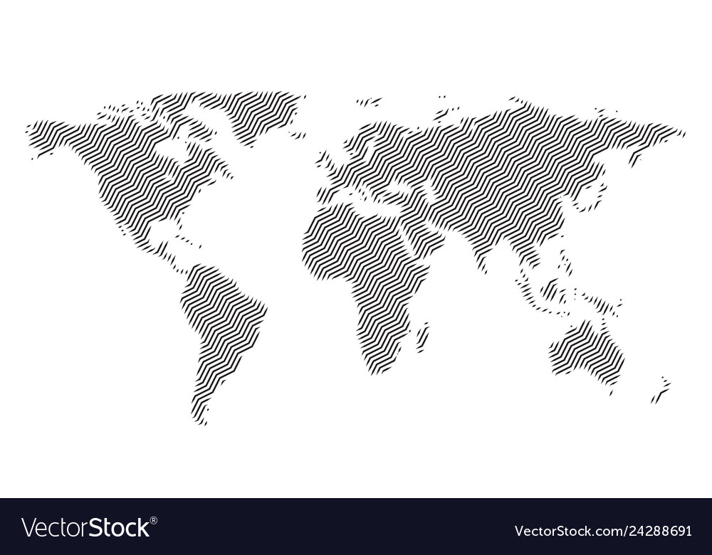 Global world map isolated on white background