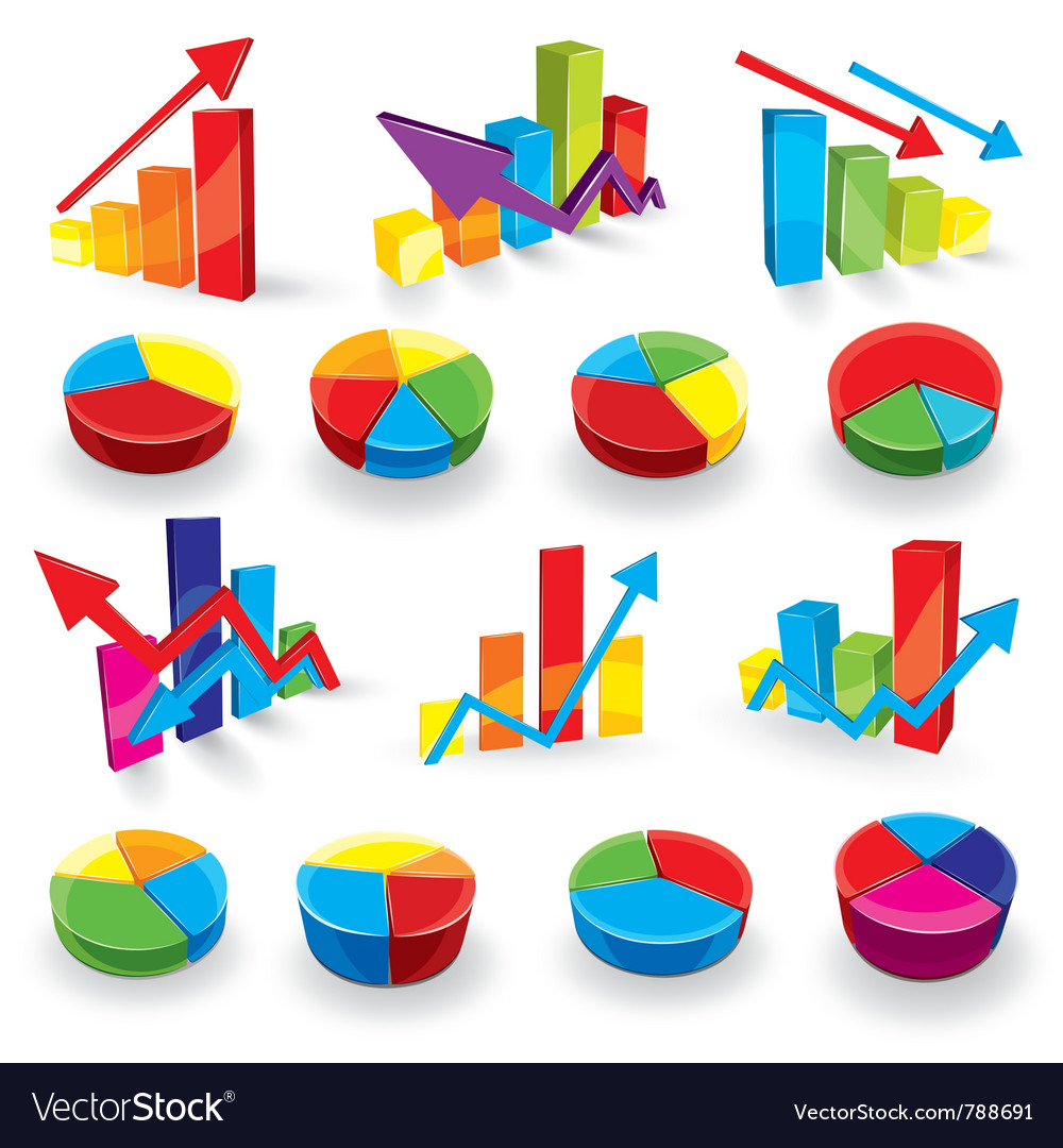 Graph set Royalty Free Vector Image - VectorStock