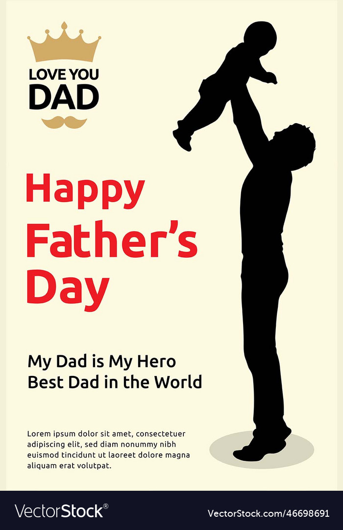 Happy father day love best dad Royalty Free Vector Image