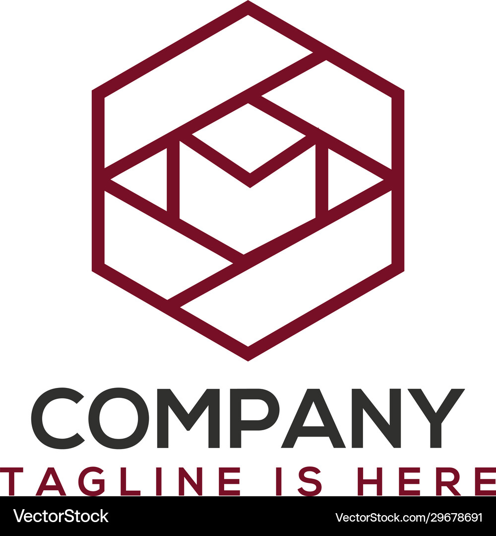 Hexagon cube logo Royalty Free Vector Image - VectorStock