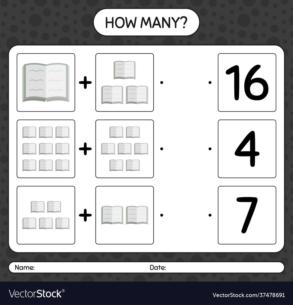 How many counting game with quran worksheet Vector Image How many counting game with quran worksheet