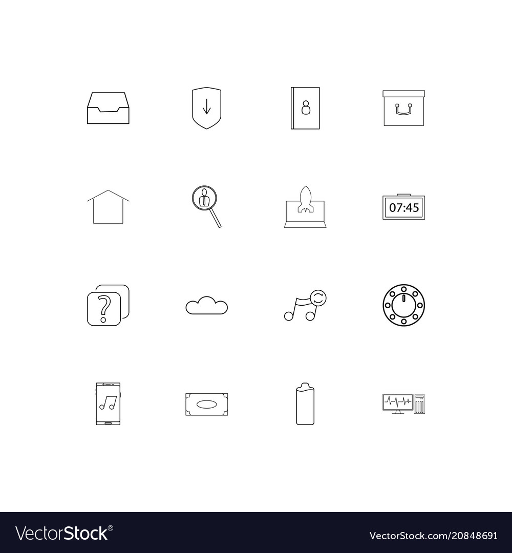 Internet of things linear thin icons set outlined