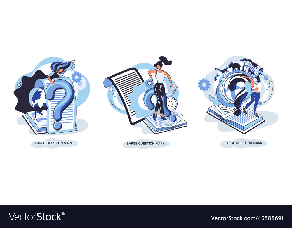 Ladge question mark problem and solution concept vector image Ladge question mark problem and solution concept