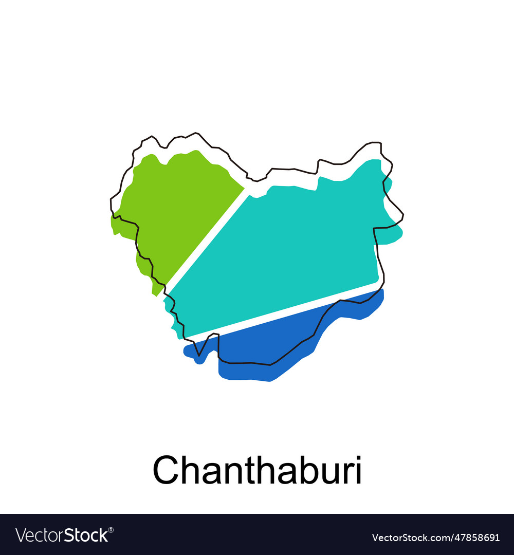 Map of chanthaburi design template national Vector Image