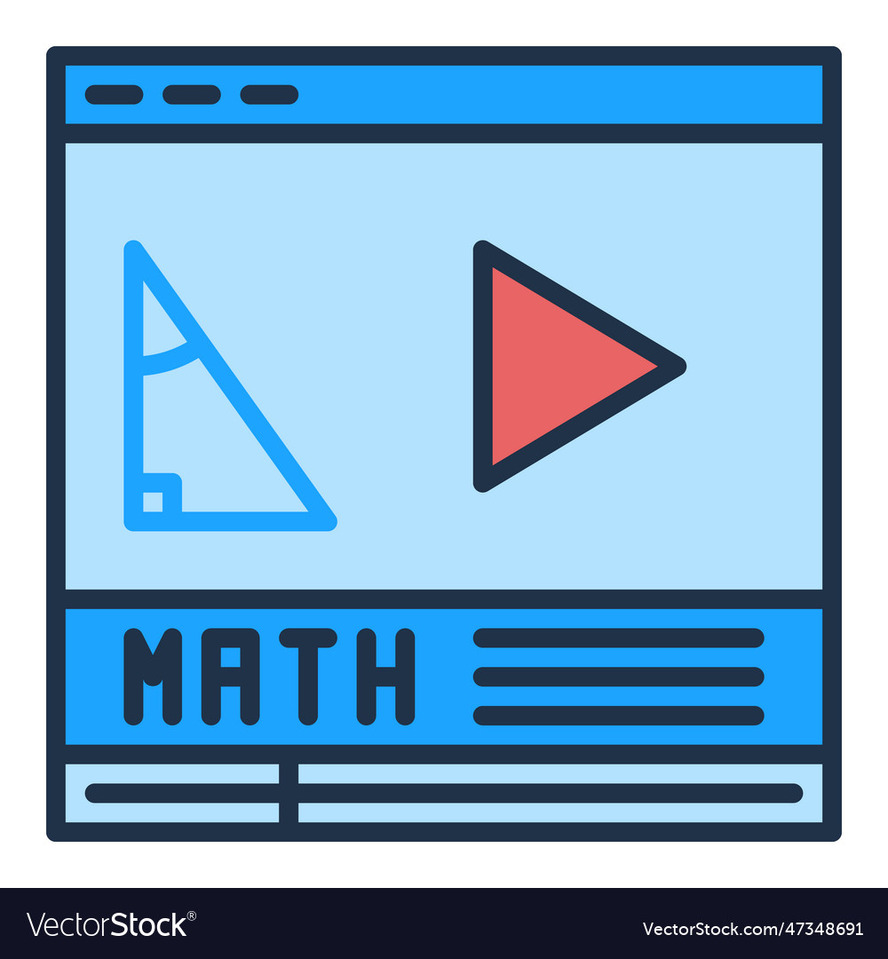 Math online video mathematics science learning Vector Image