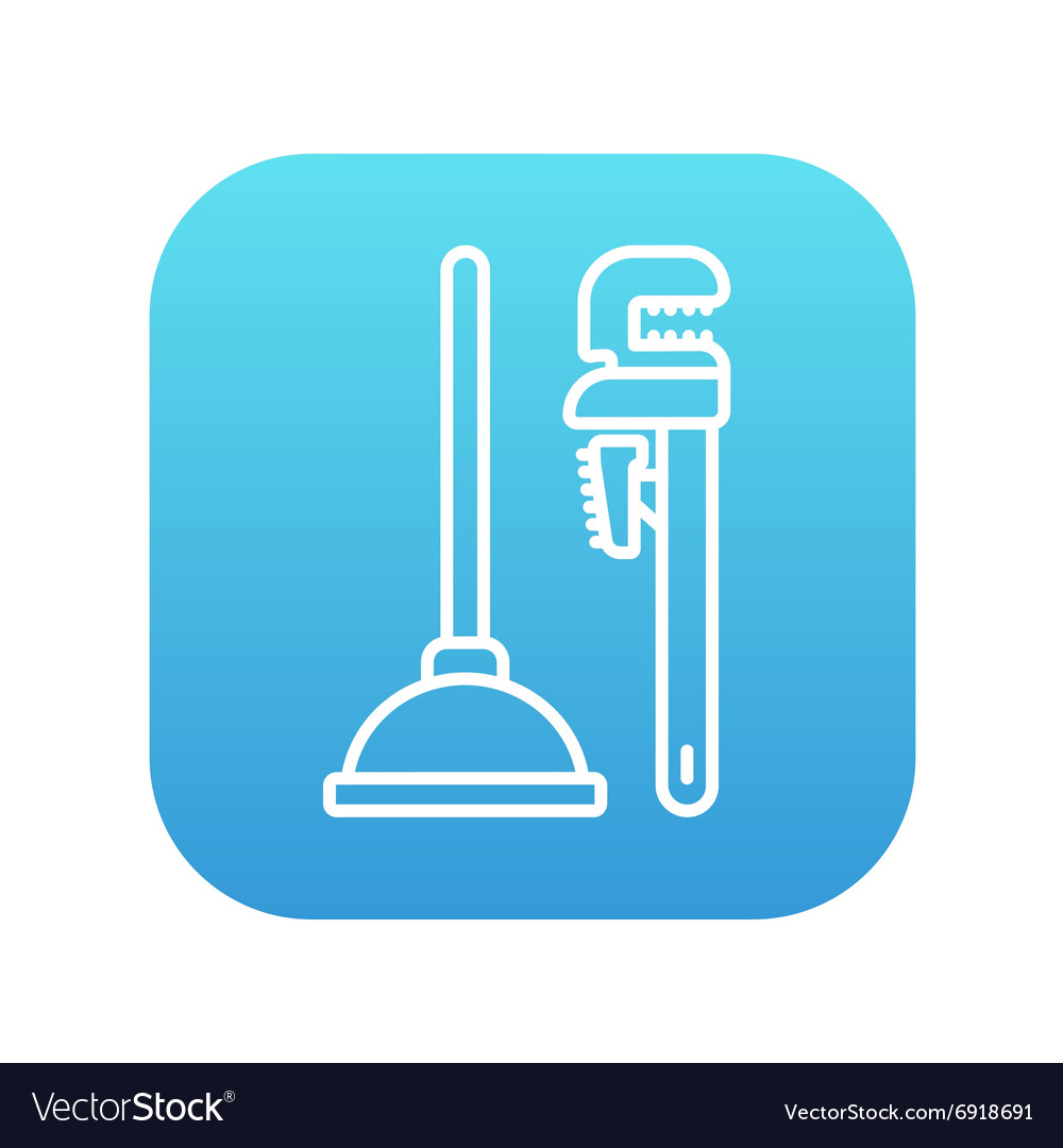 Pipe wrenches and plunger line icon