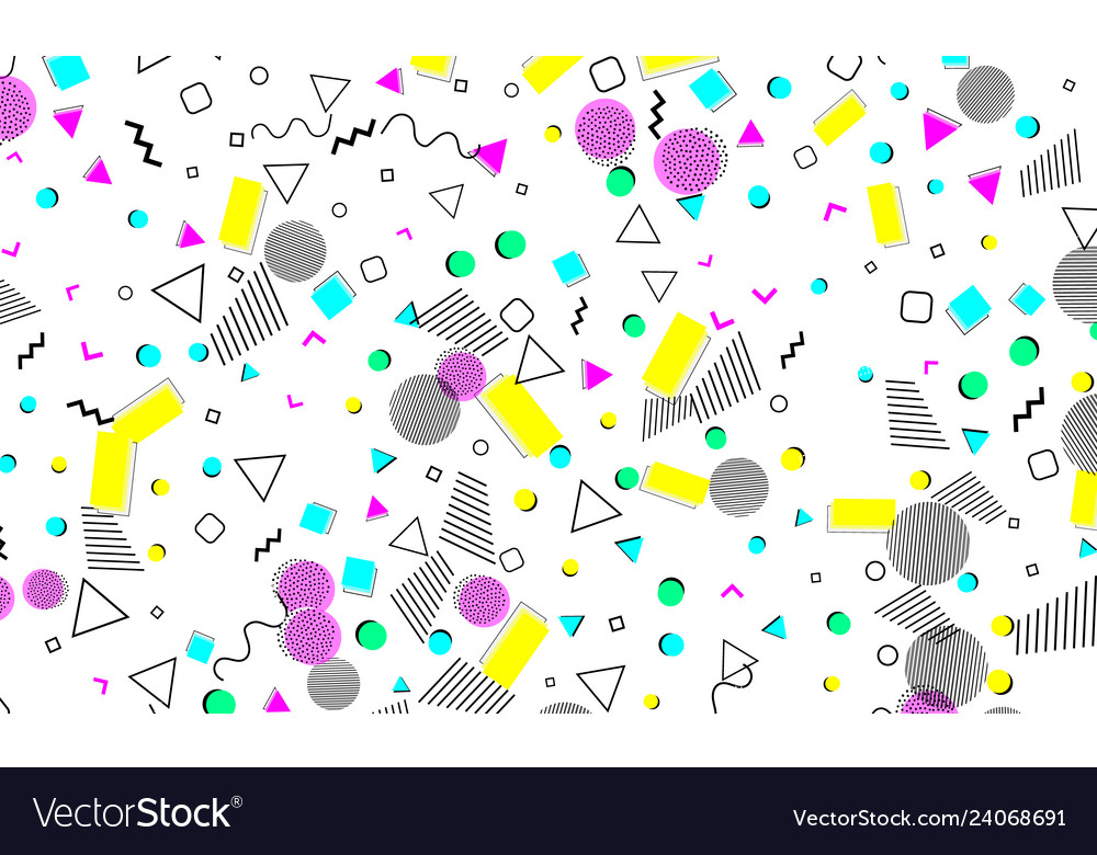 Pop art color background memphis pattern