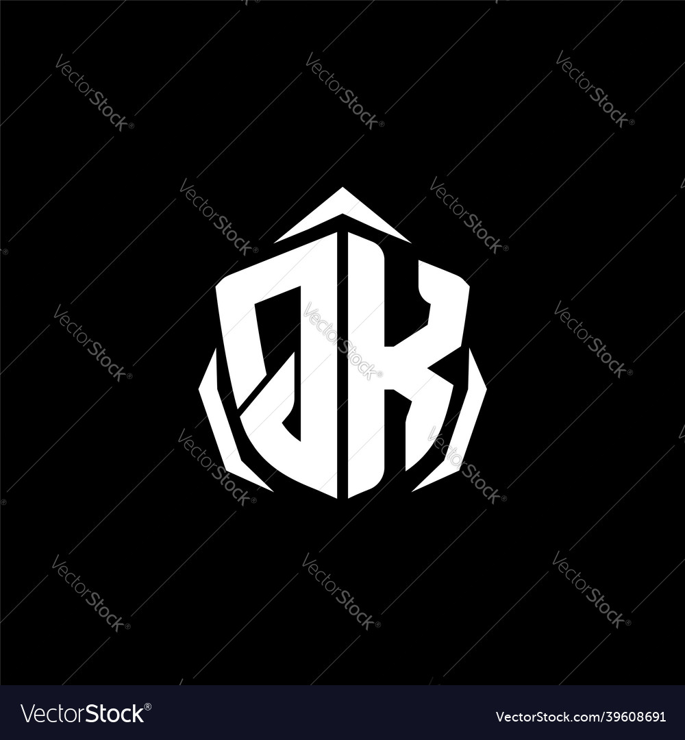 Qk monogram shield shape style
