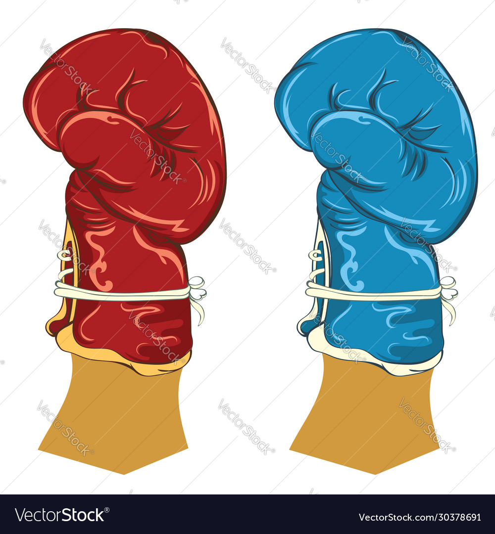 Red And Blue Boxing Gloves Royalty Free Vector Image