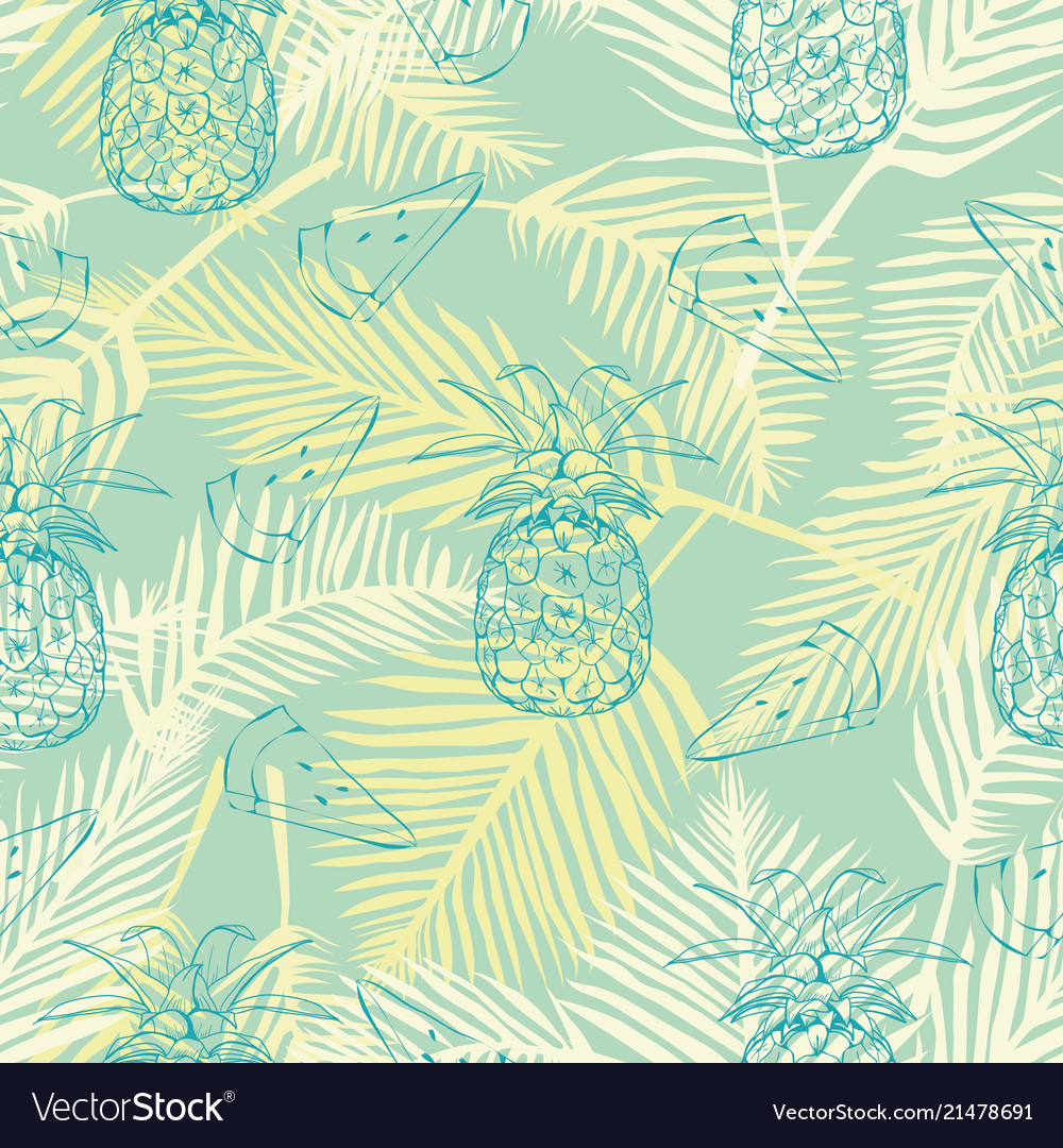 Seamless pattern with pineapples vector image Seamless pattern with pineapples