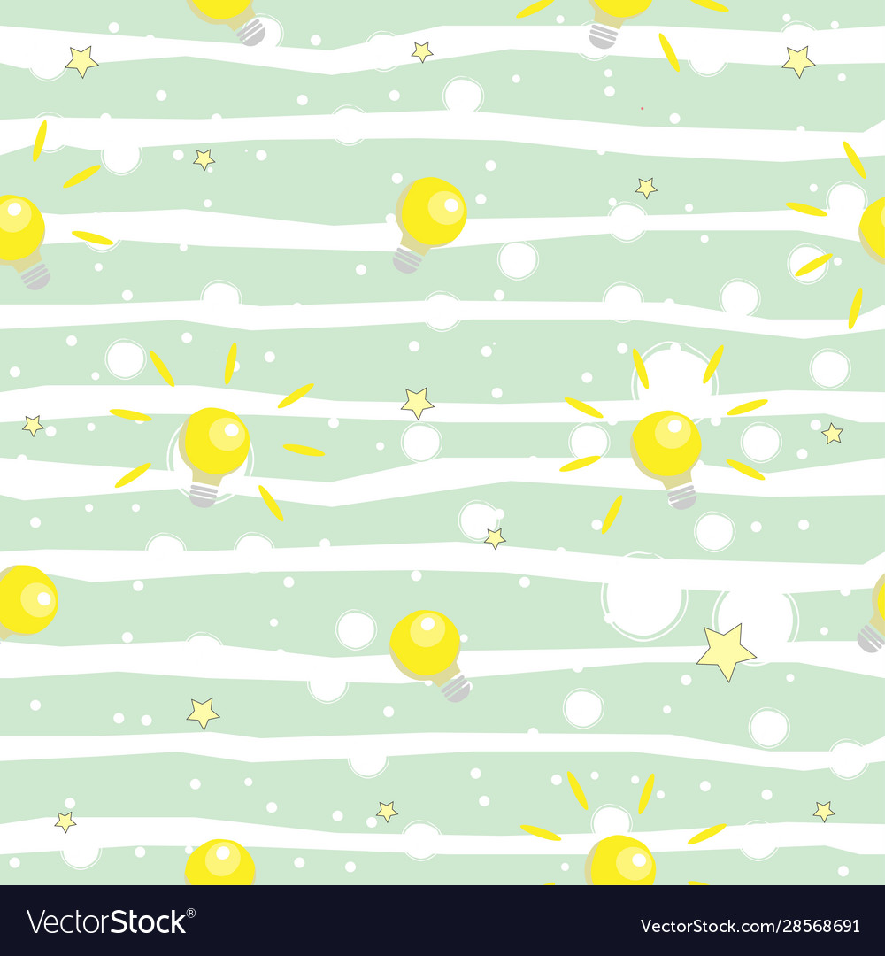 Seamless pattern with shining bulbs on simple Vector Image Seamless pattern with shining bulbs on simple