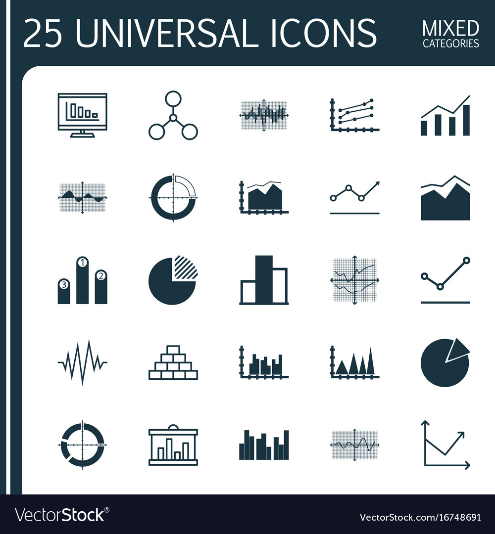 Set of graphs diagrams and statistics icons