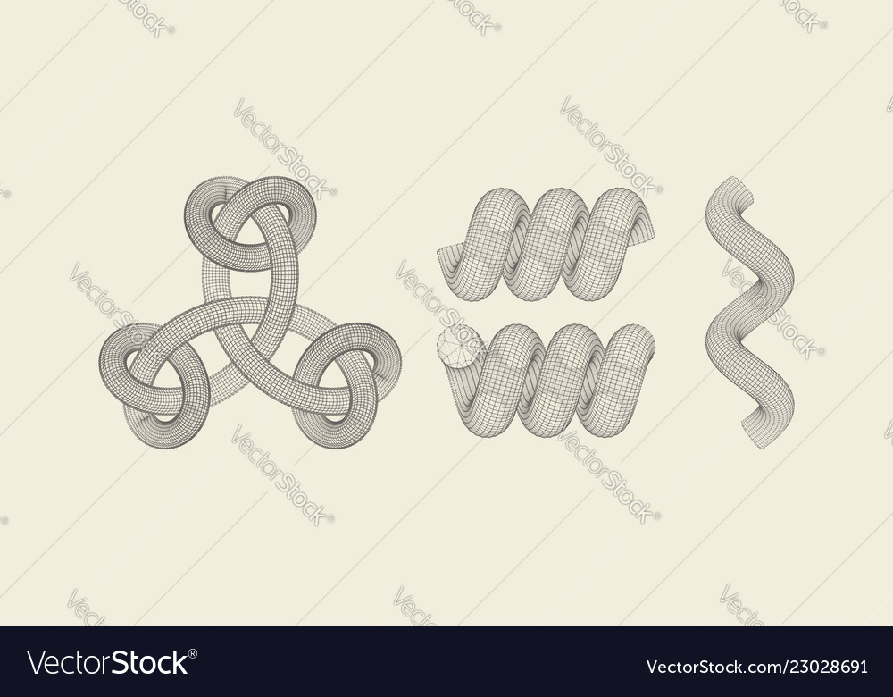 Spiral 3d connection structure geometric element vector image Spiral 3d connection structure geometric element