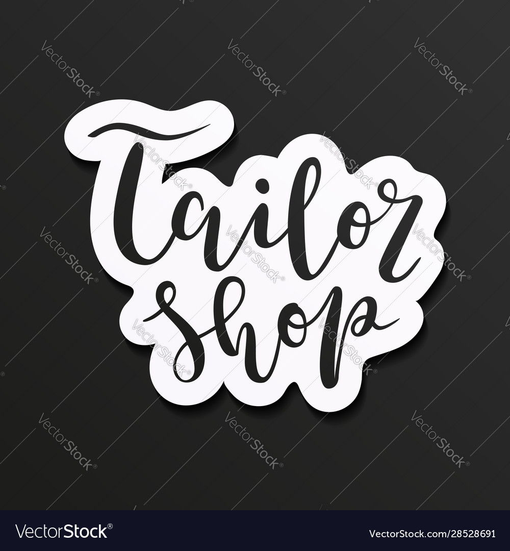 Tailor shop lettering decorative sticker