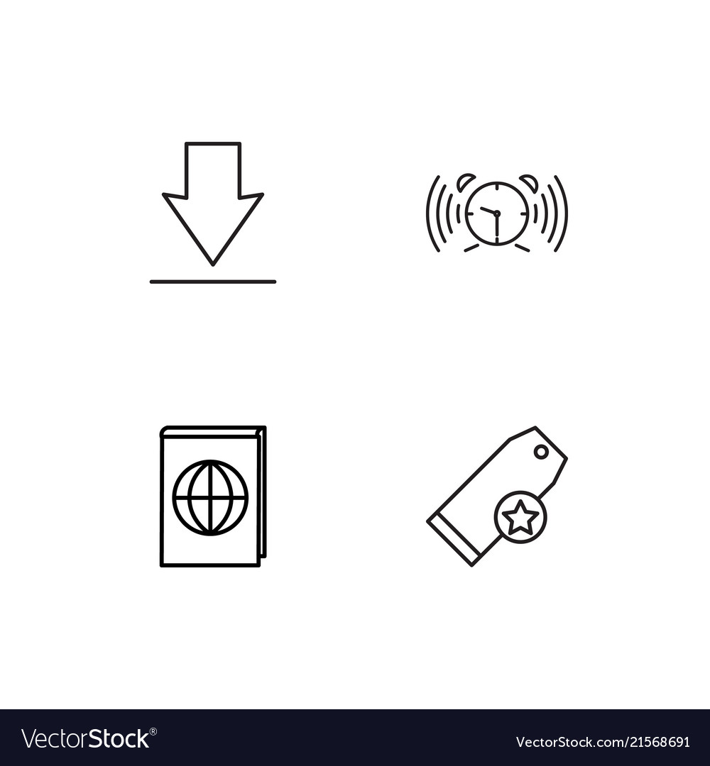 Time linear icons set simple outline