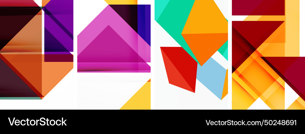 Triangle poster geometric background set Vector Image