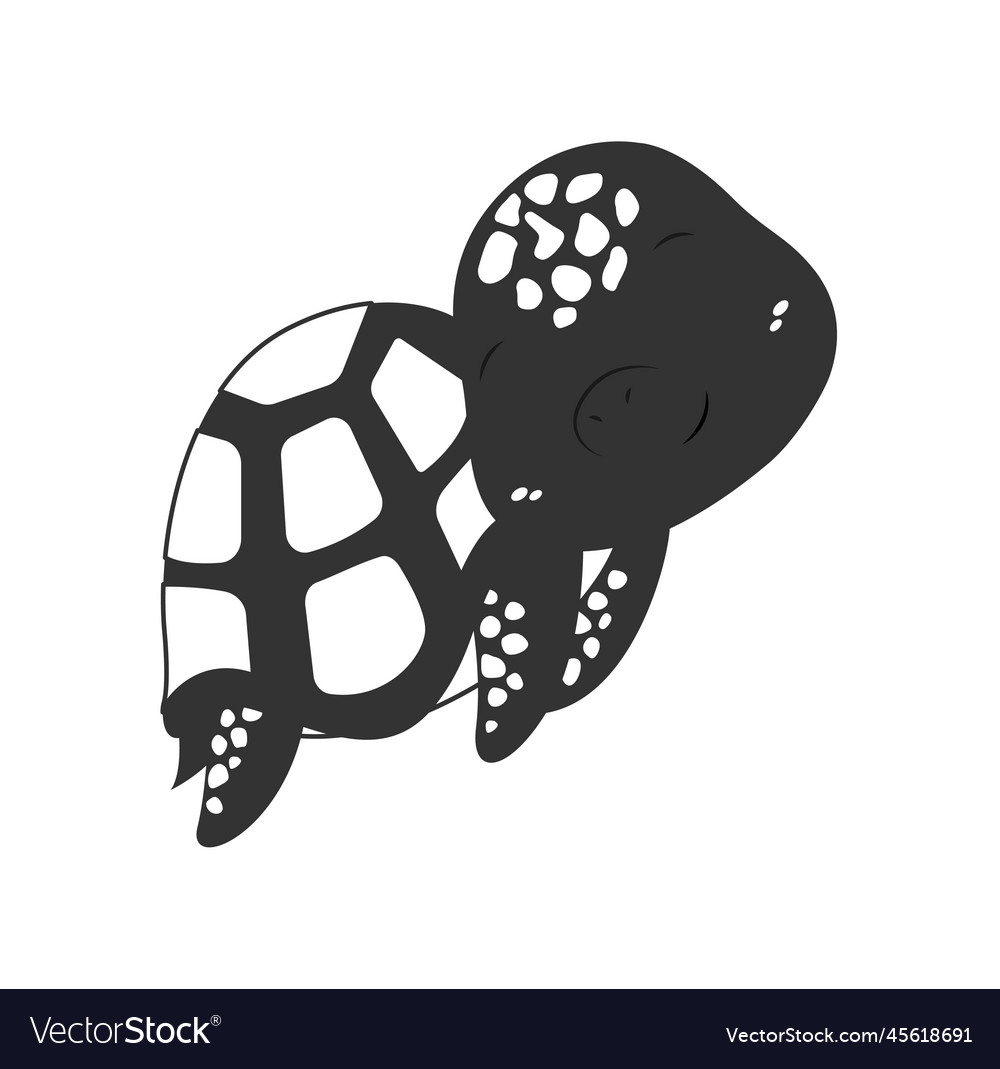 Turtle black silhouette Royalty Free Vector Image