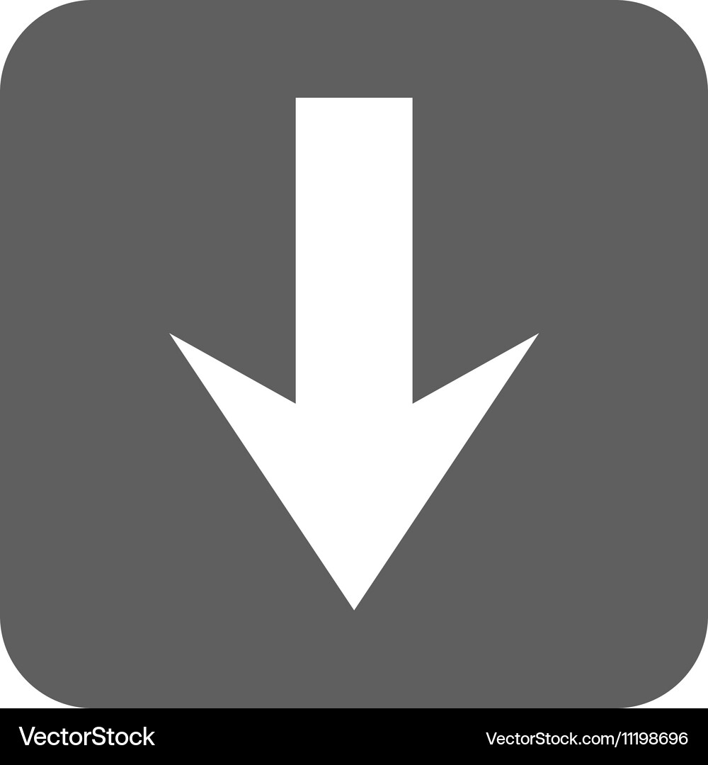 Arrow down flat squared icon Royalty Free Vector Image