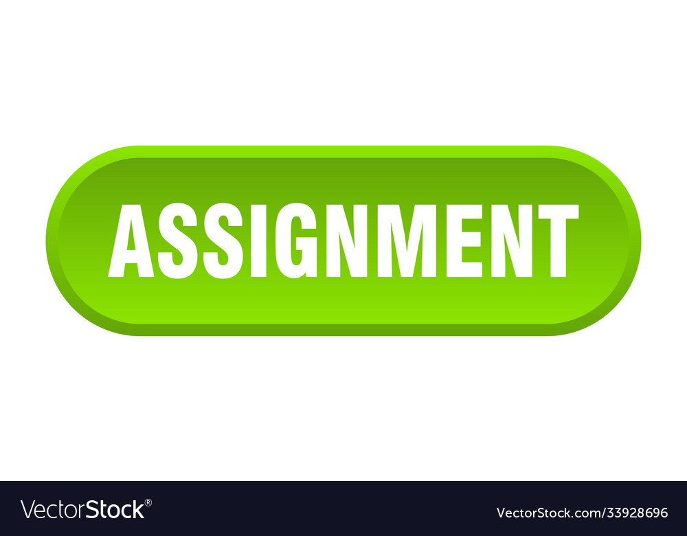 Assignment button rounded sign on white background