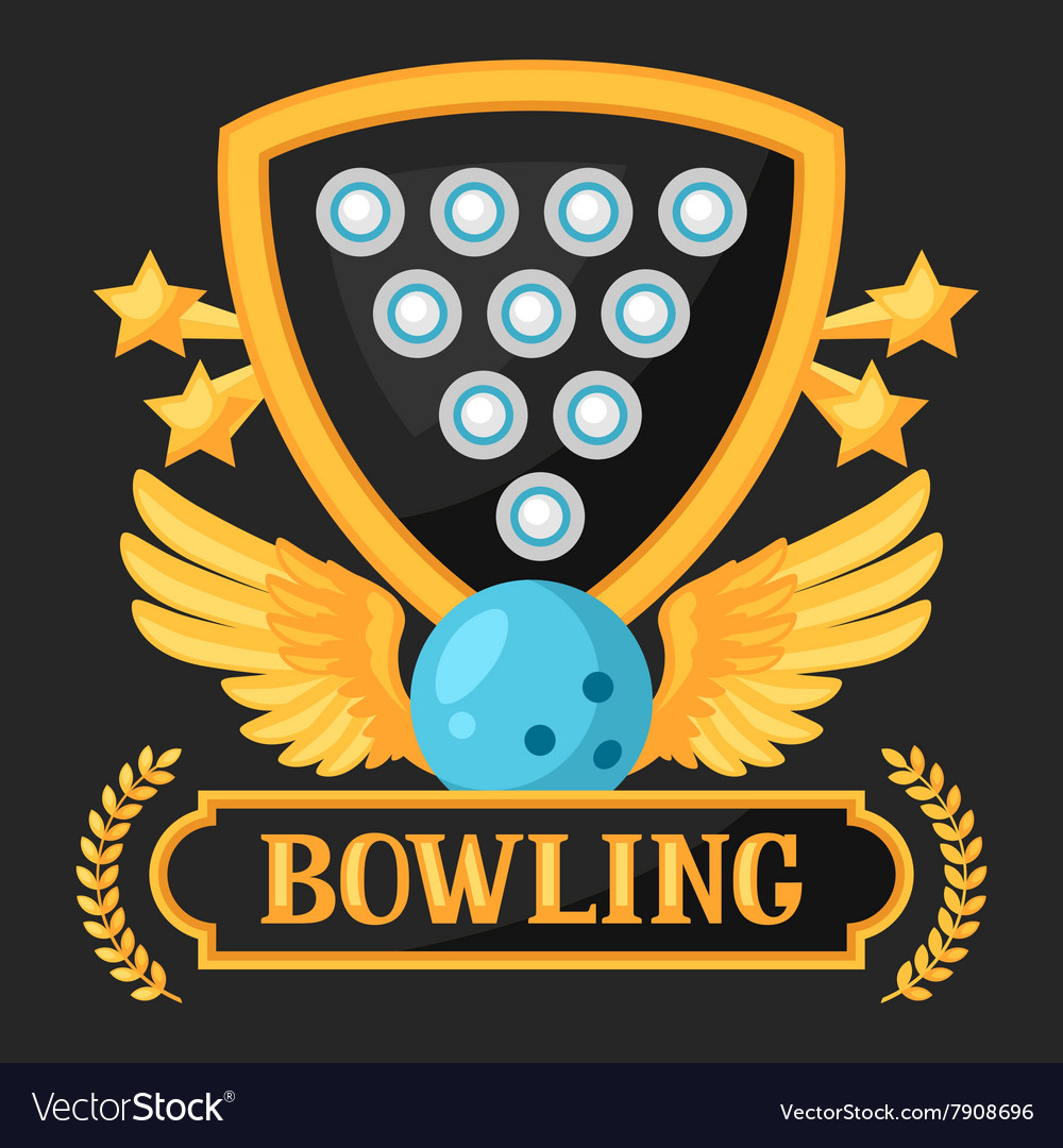 Bowling emblem with game objects image
