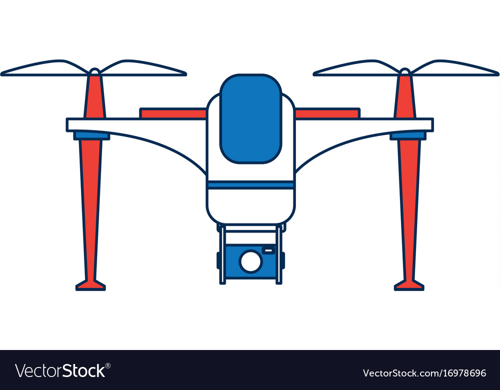 Drone with action camera device front view