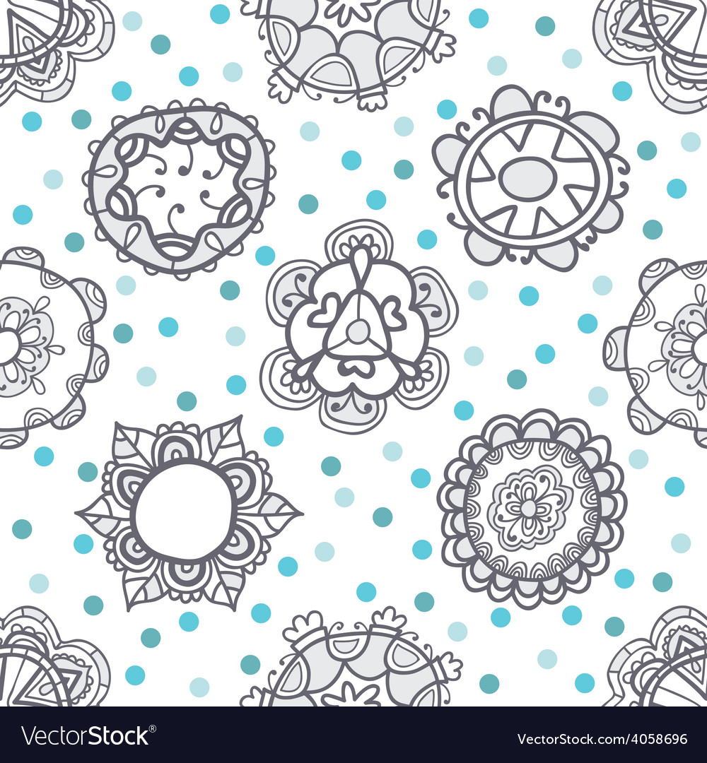 Ethnic seamless pattern with floral ornament