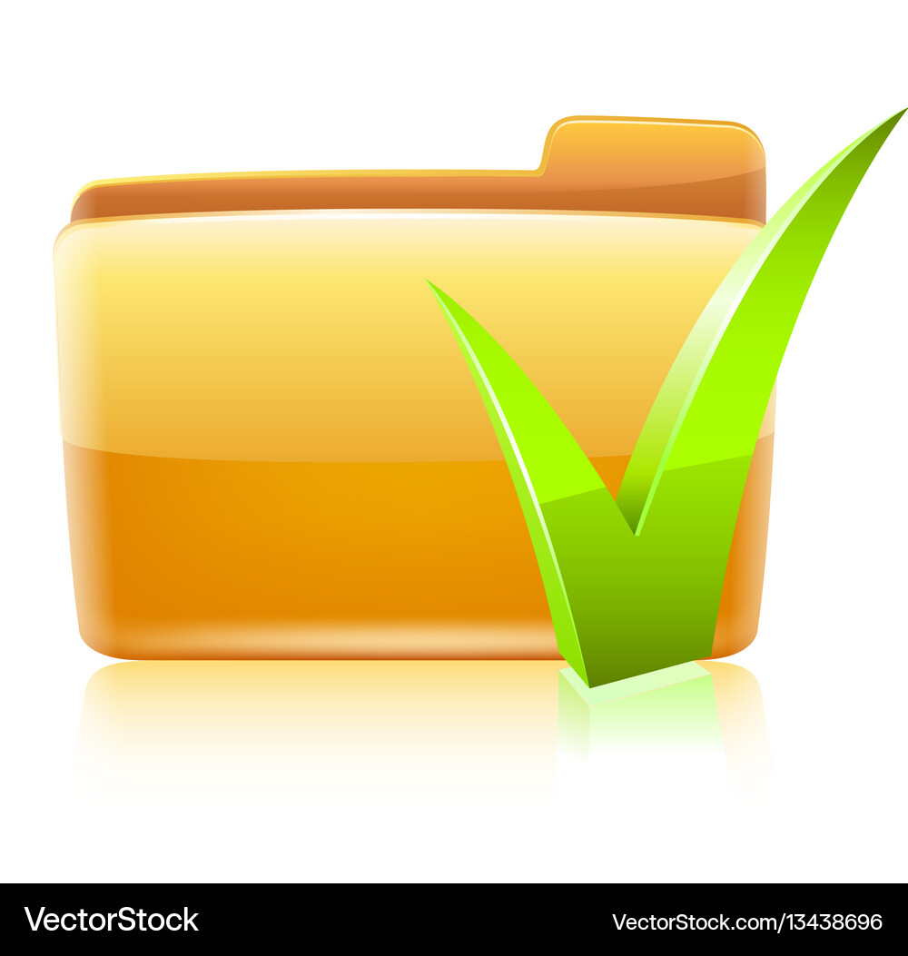 Check Folder Machine Remark Folder chekmark Royalty Free Vector Image - VectorStock