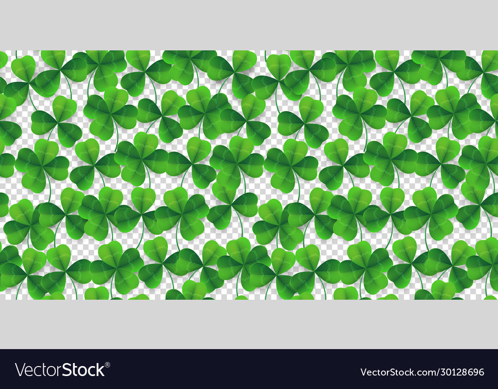 Four Leaf Clover Seamless Pattern Background Vector Image