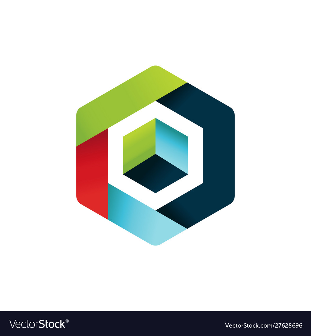 Hexagon logo concept geometric polygonal