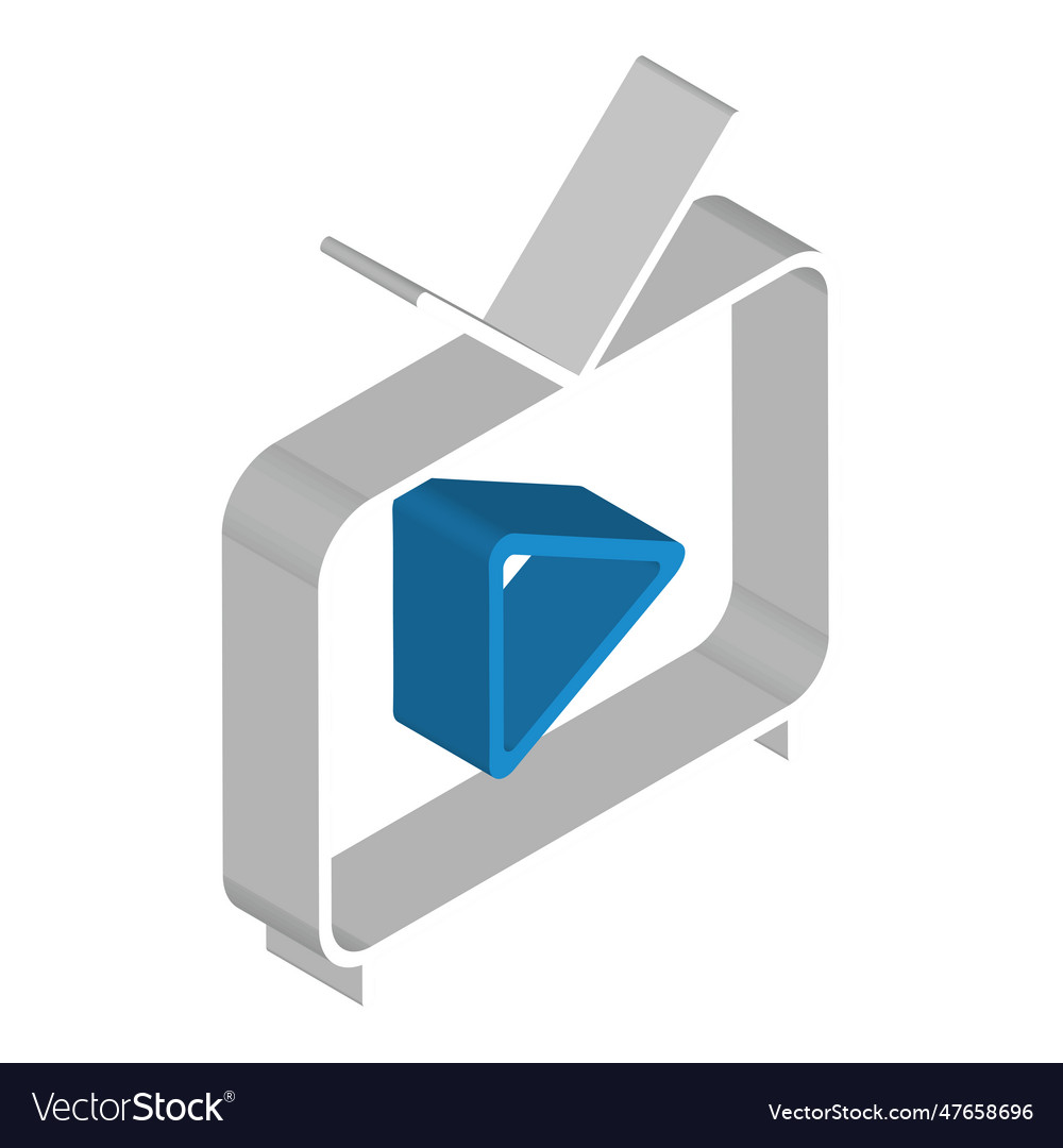 Isolated monitor with play button icon