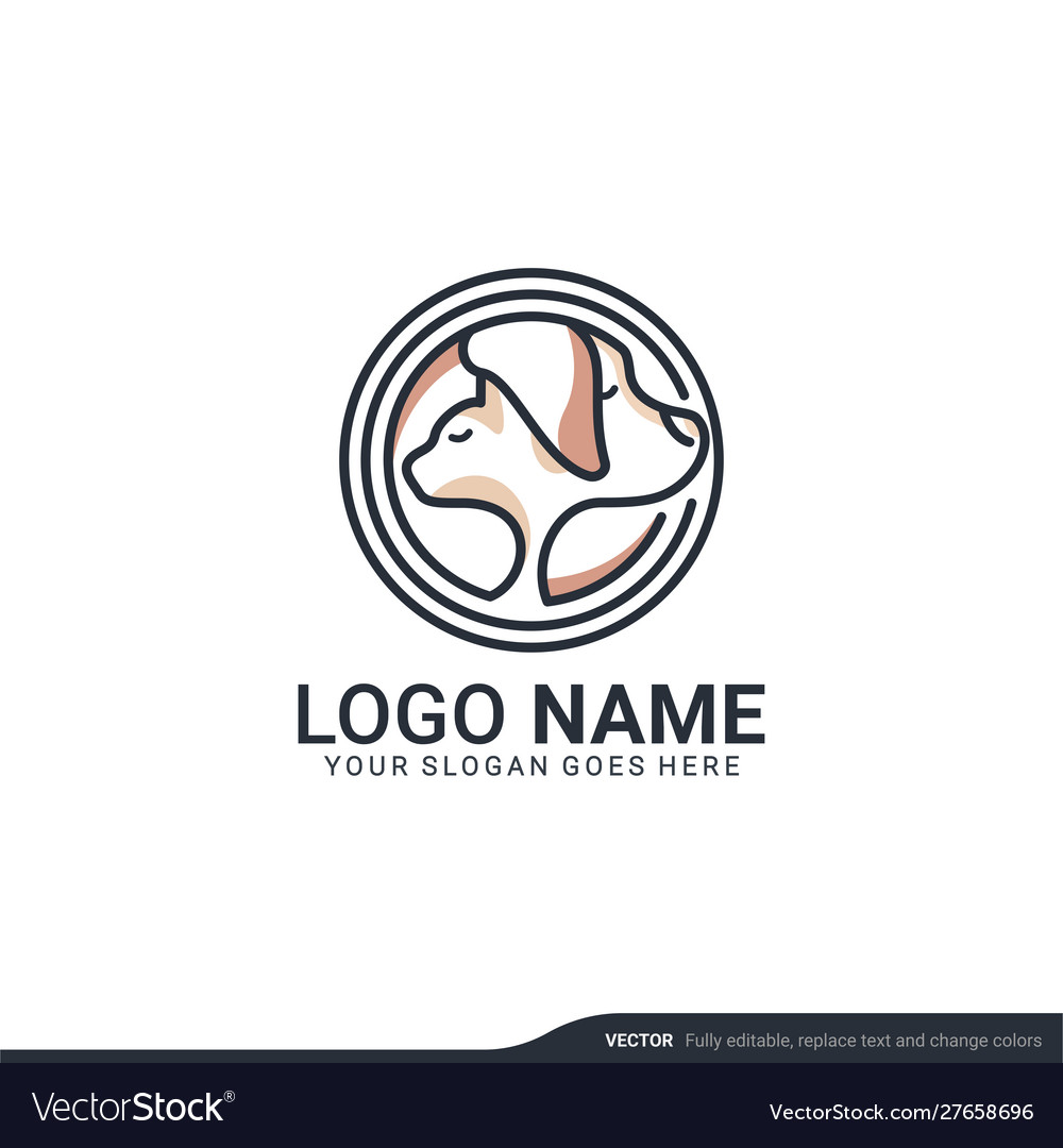 Pets care logo design modern editable