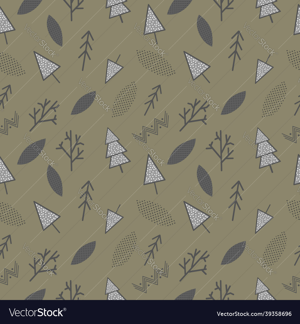 Scandinavian seamless pattern with trees stock