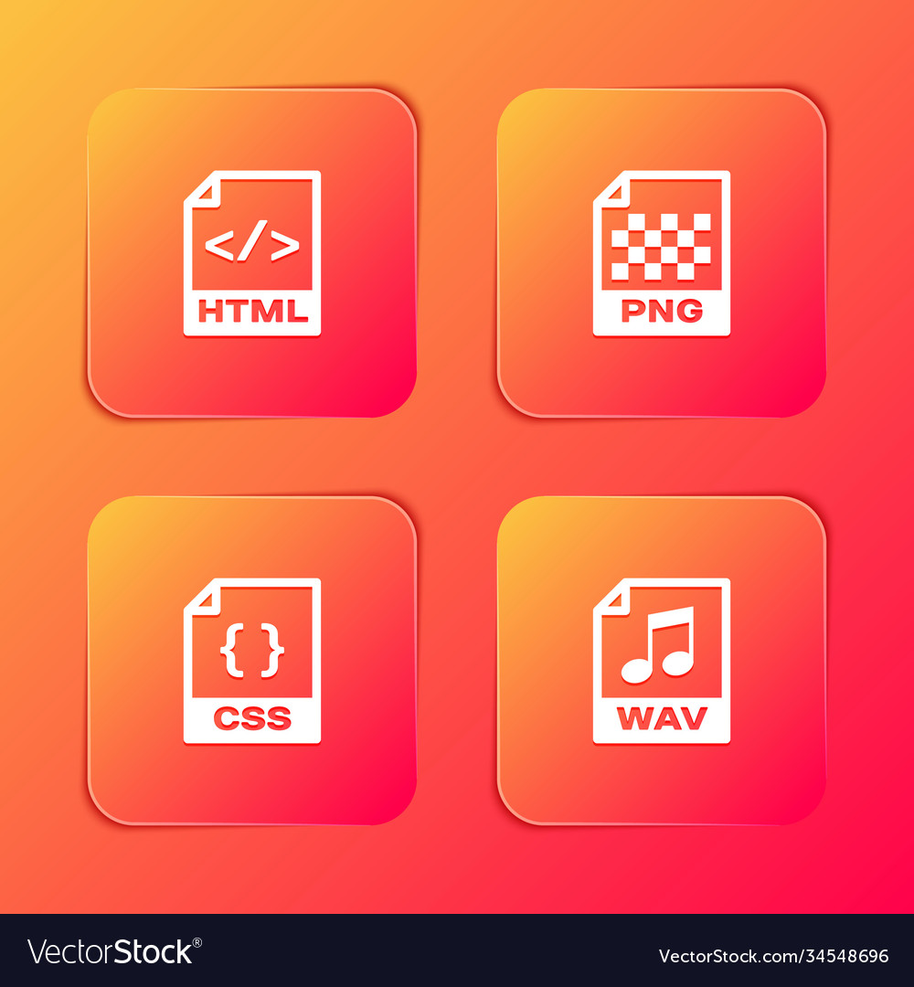 Set html file document png css and wav icon