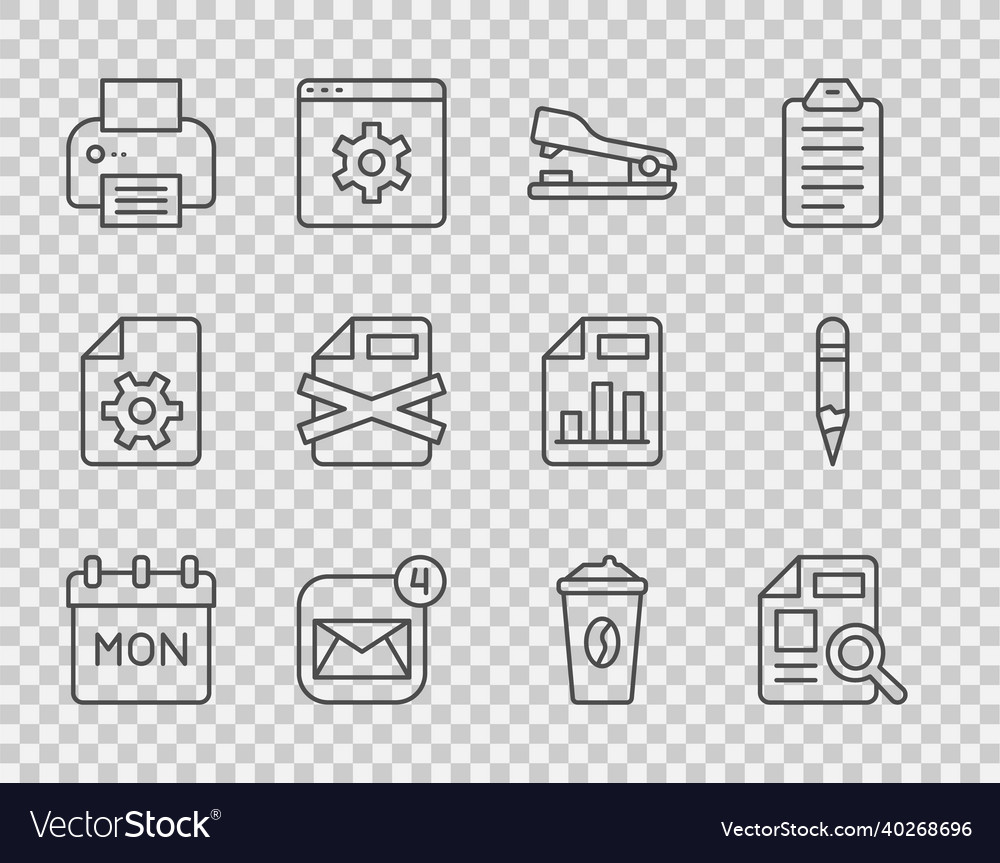 Set line calendar document with graph chart